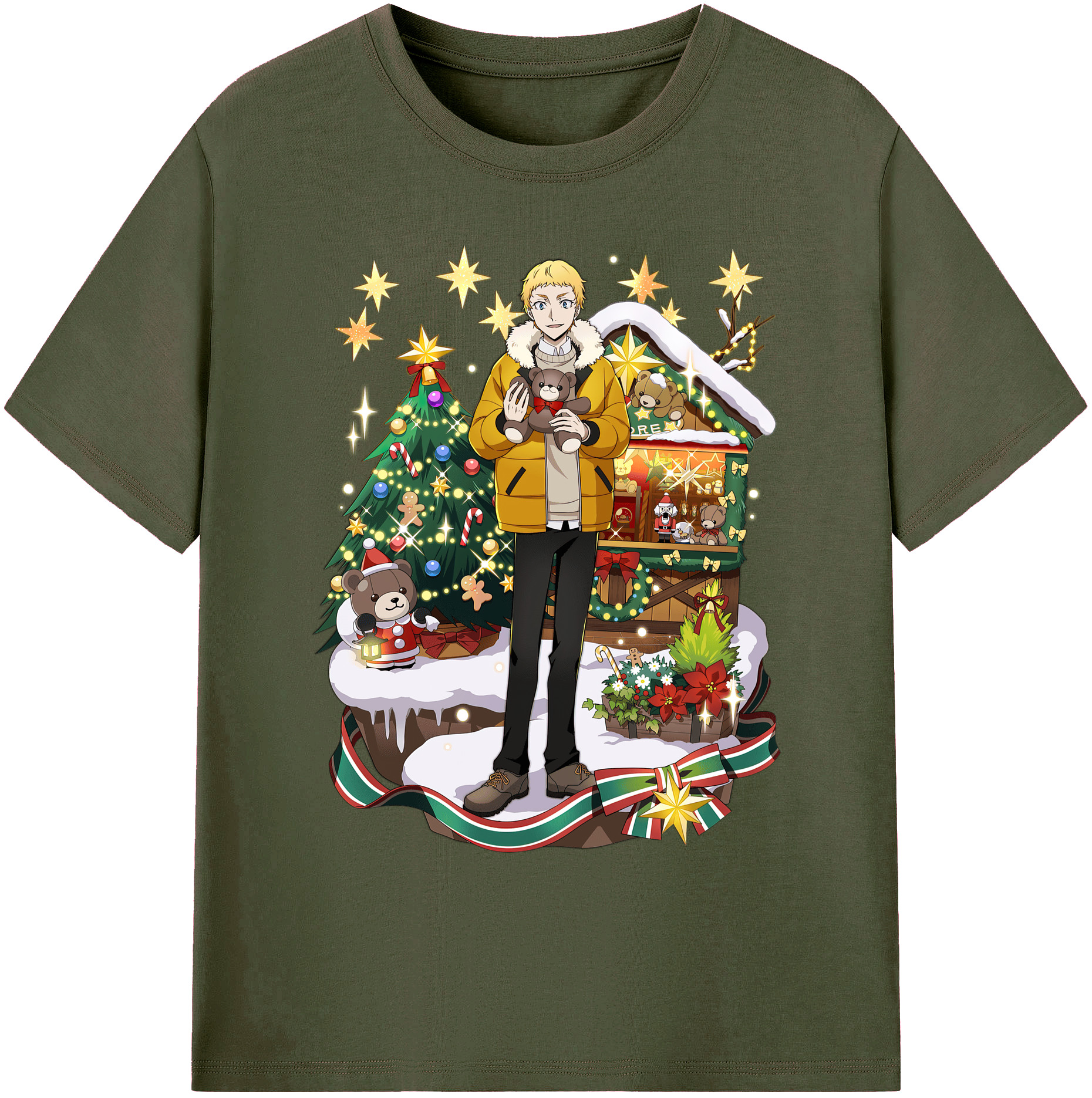 （画像用） 文豪ストレイドッグス Bungo Stray Dogs 綿100％ メンズ半袖Tシャツ｜肌触りやわらか＆通気性